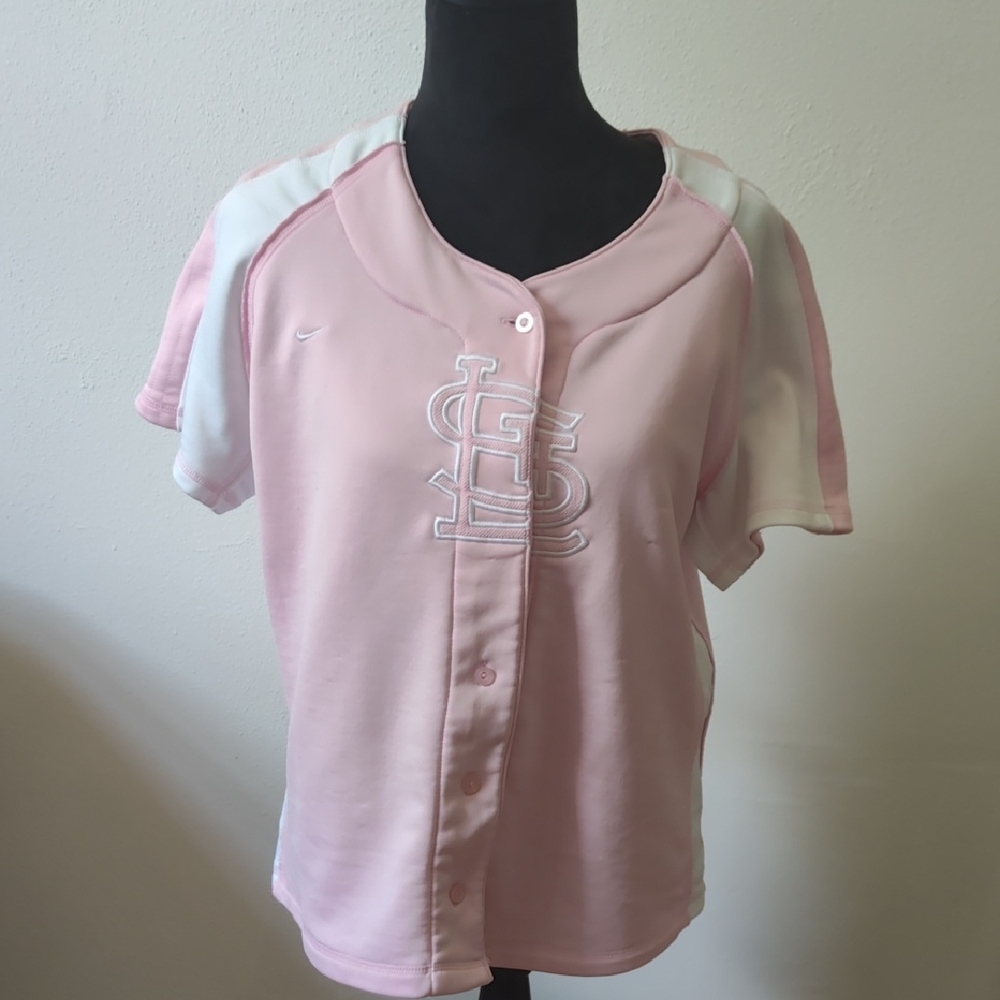 St Louis baseball cardinal pink Nike womens jersey sz L